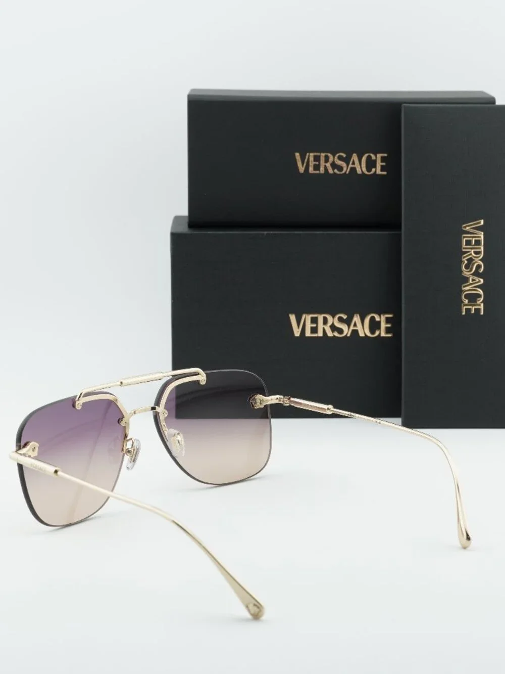 Versace VE2296 125270 Aviator Sunglasses – Gold / Violet